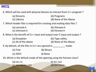 File Management and manipulation in C++ Programming | PPTX