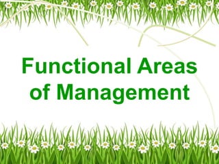Functional Areas
of Management
 