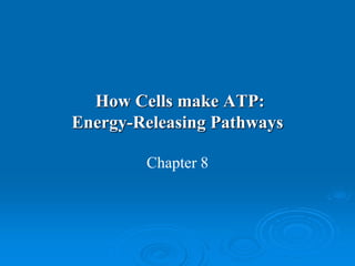 How Cells make ATP:
Energy-Releasing Pathways
Chapter 8
 