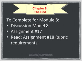 Chapter 8 - Delivering Your Presentation | PPTX