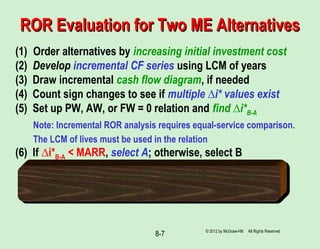 Chapter 8 ror analysis for multiple alternatives | PPT | Business ...