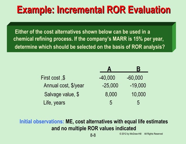 Chapter 8 Ror Analysis For Multiple Alternatives Or Pdf Or Investing