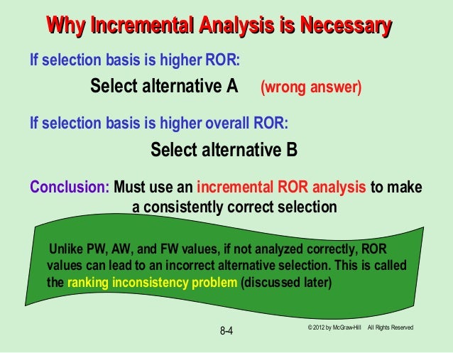 Chapter 8 ror analysis for multiple alternatives