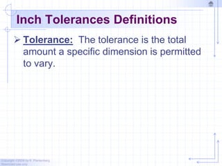 Chapter 8 tolerancing - 2010 | PPTX