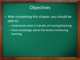 Transfer of Training | PPTX