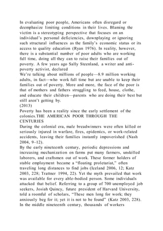 CHAPTER 8American Poverty The Dream Turned NightmareBroadly spe | PDF