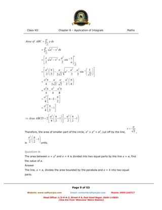 Slashed Integral Chapter 8 application_of_integrals | PDF