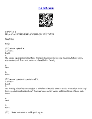 Chapter 8 Assignment | PDF