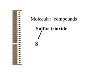 Molecular compounds
Sulfur trioxide
S
 