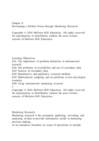 Chapter 8Developing a Global Vision through Marketing Research | DOCX