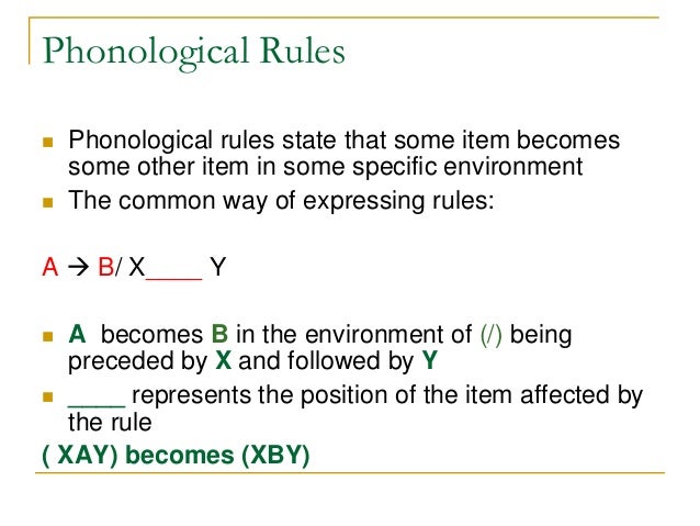 phonology chapter 8 phonological rules