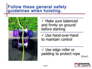 Follow these general safety
guidelines when hoisting.
8–77
(Cont.)
 