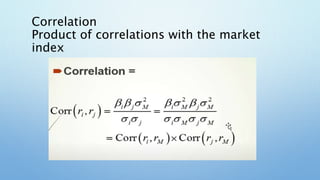 Correlation
Product of correlations with the market
index
 