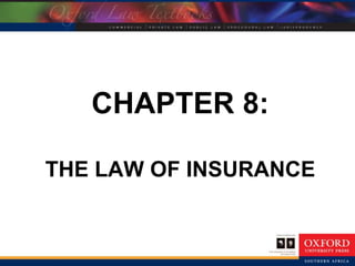 CHAPTER 8:
THE LAW OF INSURANCE
 
