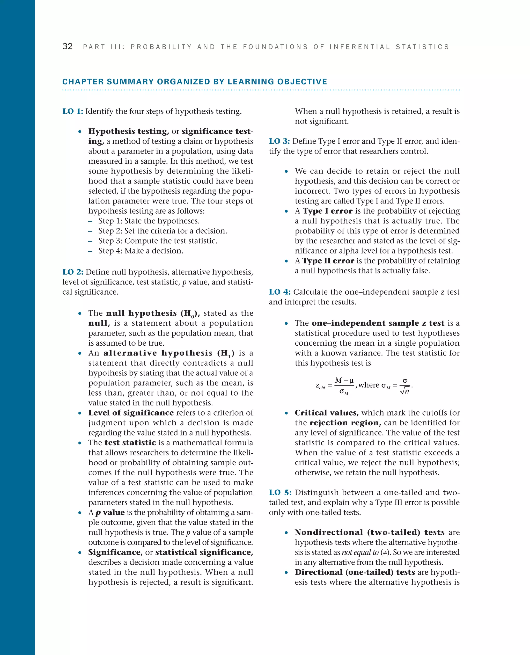 Chapter8 introduction to hypothesis testing | PDF