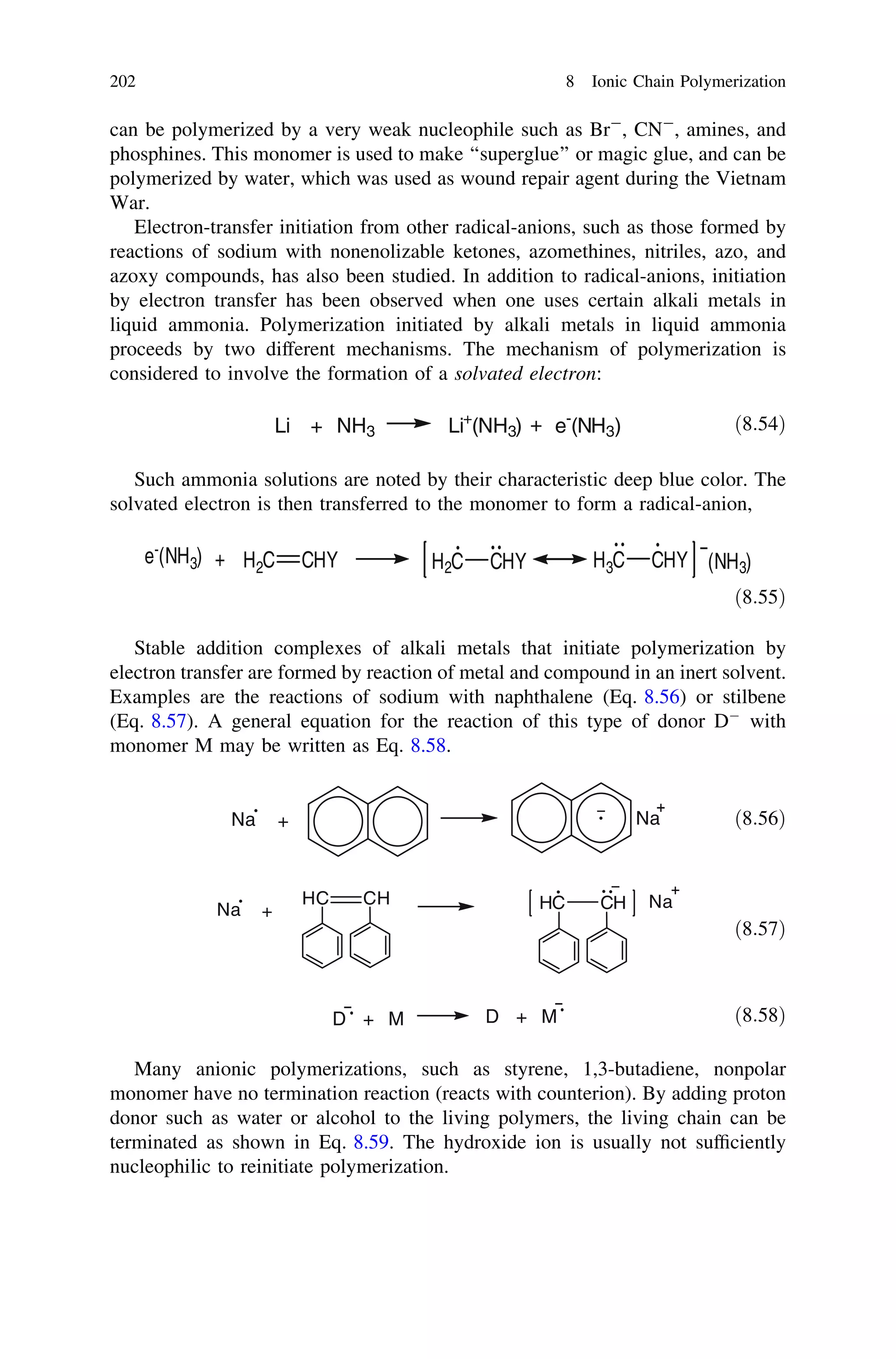 Chapter 8 ionic chain polymerization | PDF