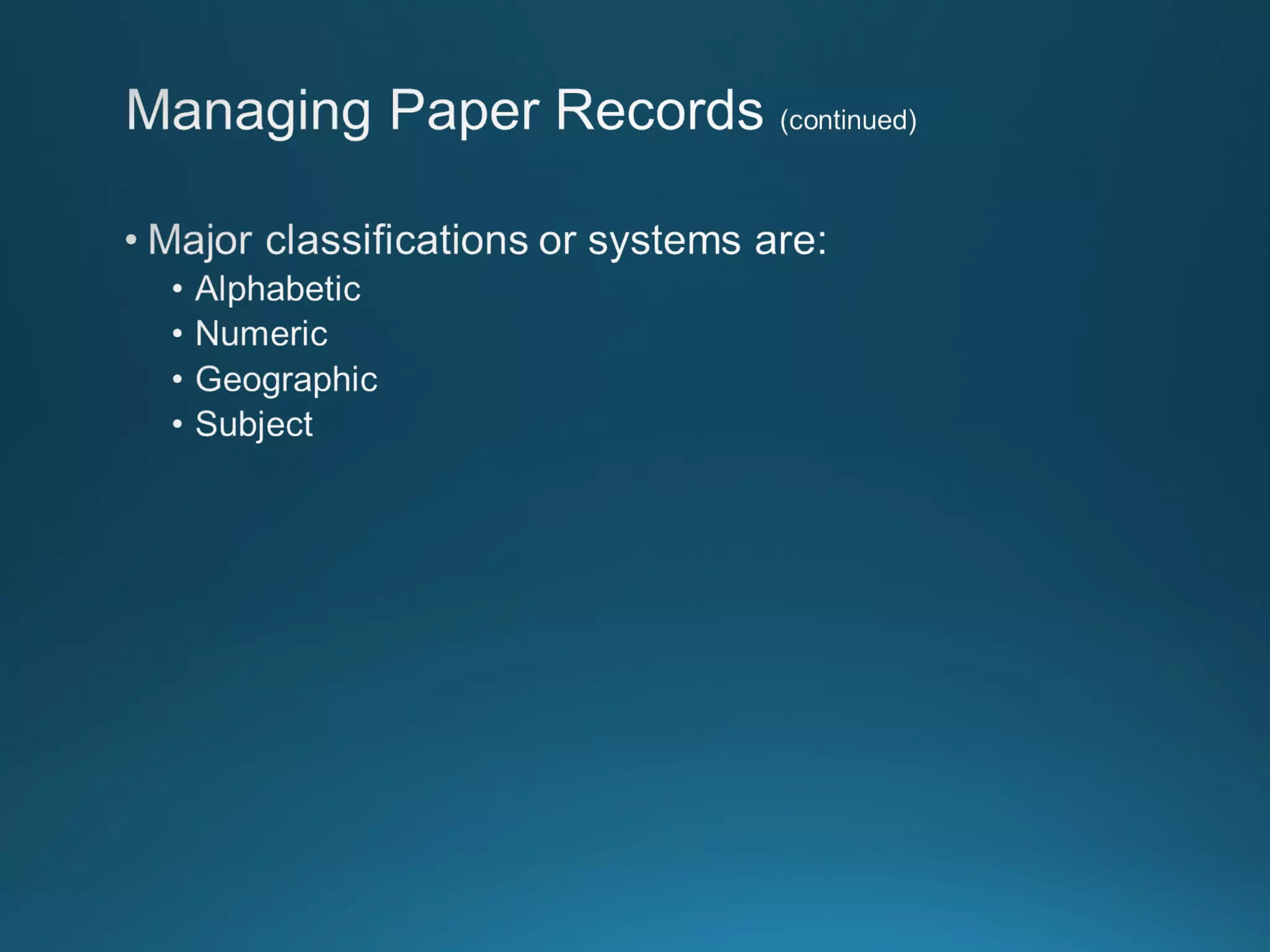 Chapter 8: Records Managment
