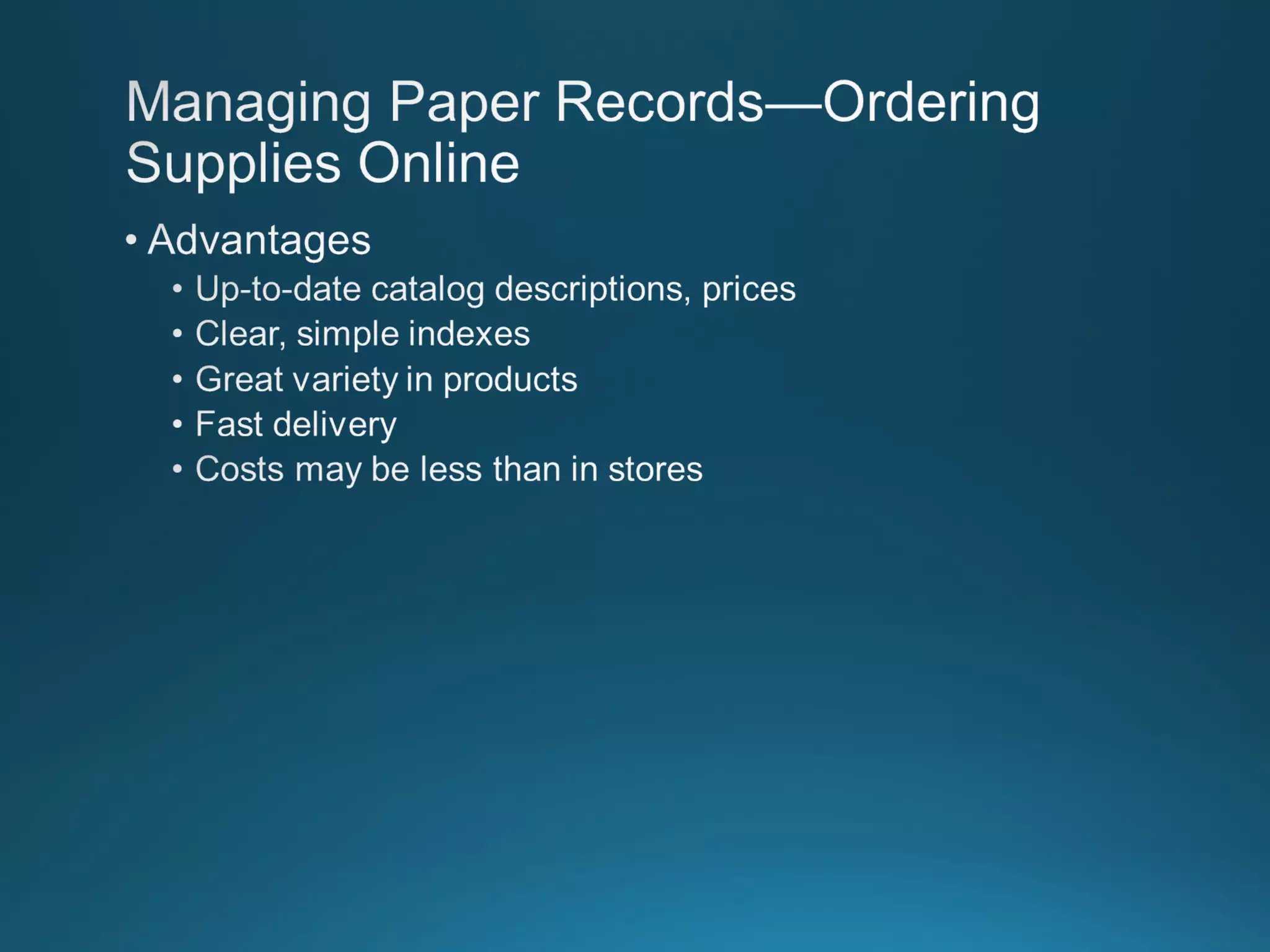 Chapter 8: Records Managment