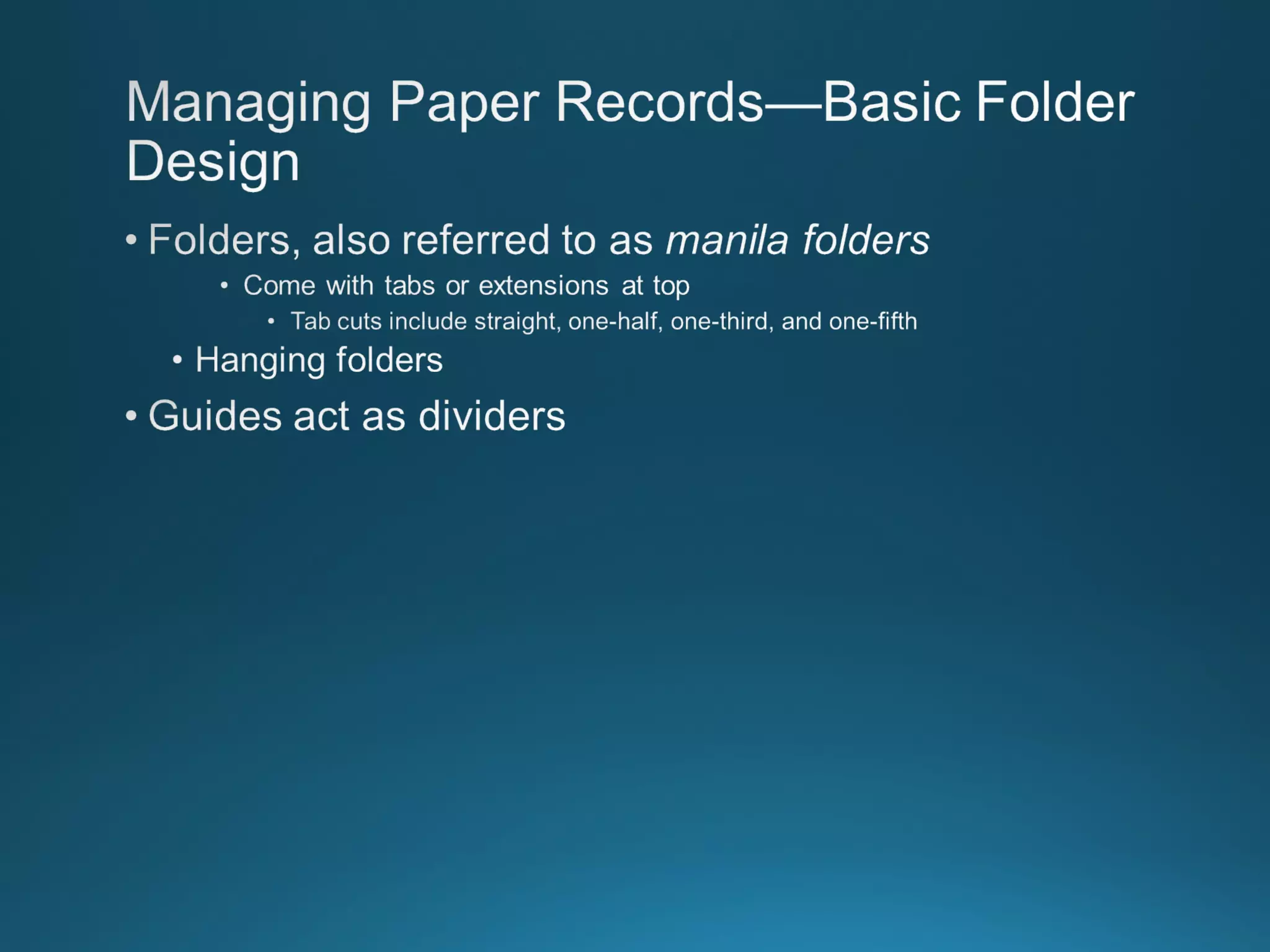 Chapter 8: Records Managment