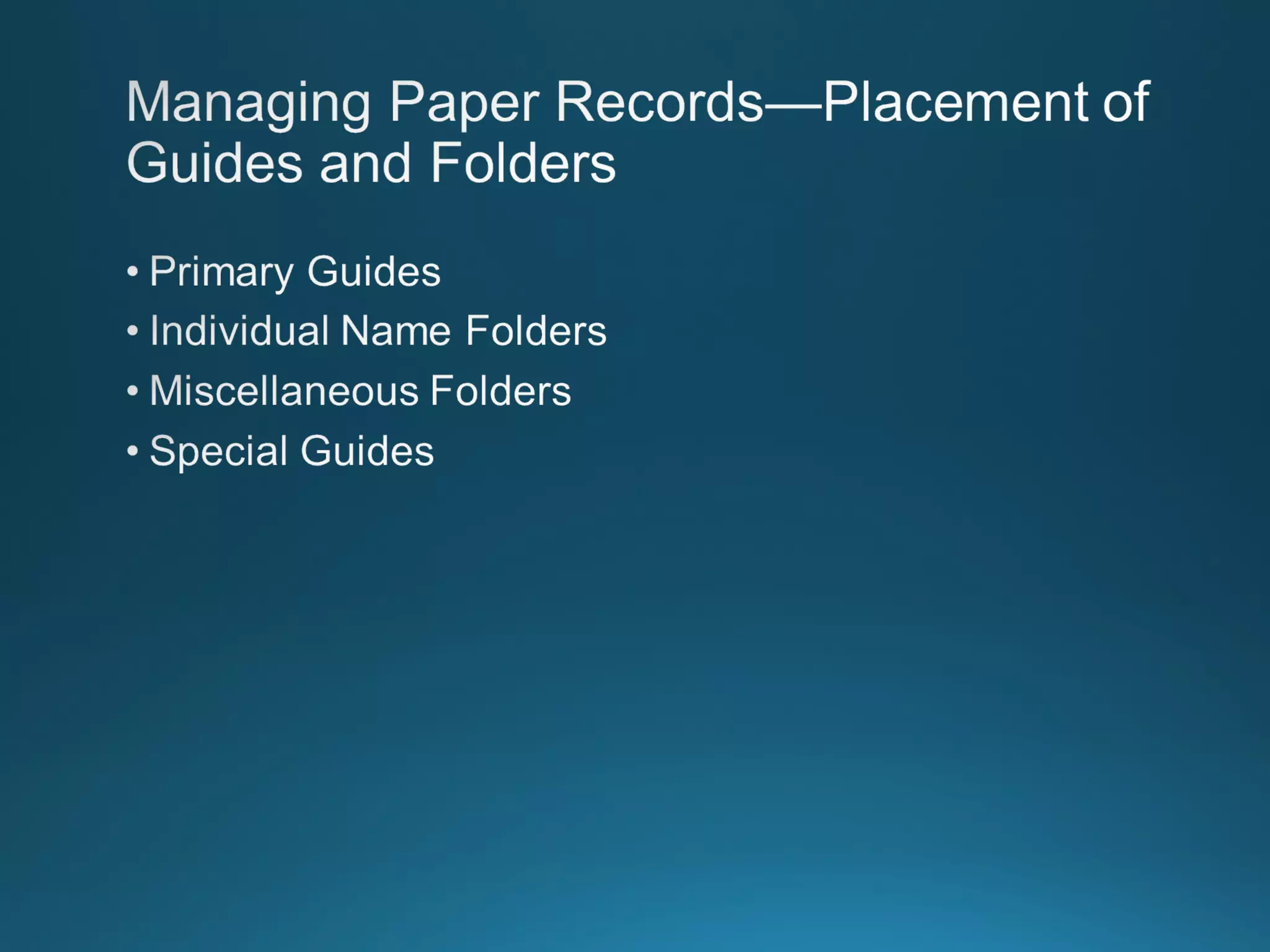 Chapter 8: Records Managment