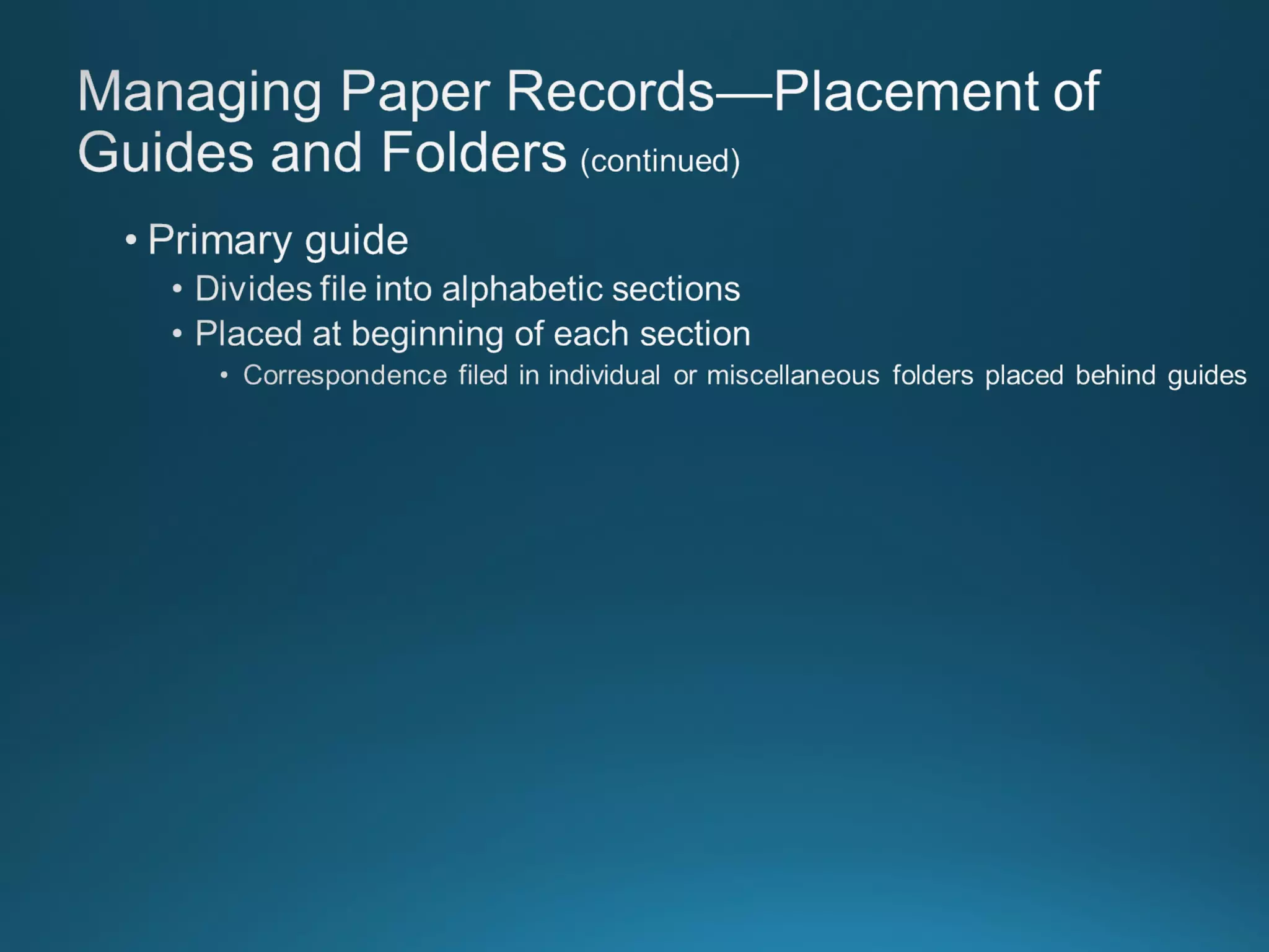 Chapter 8: Records Managment
