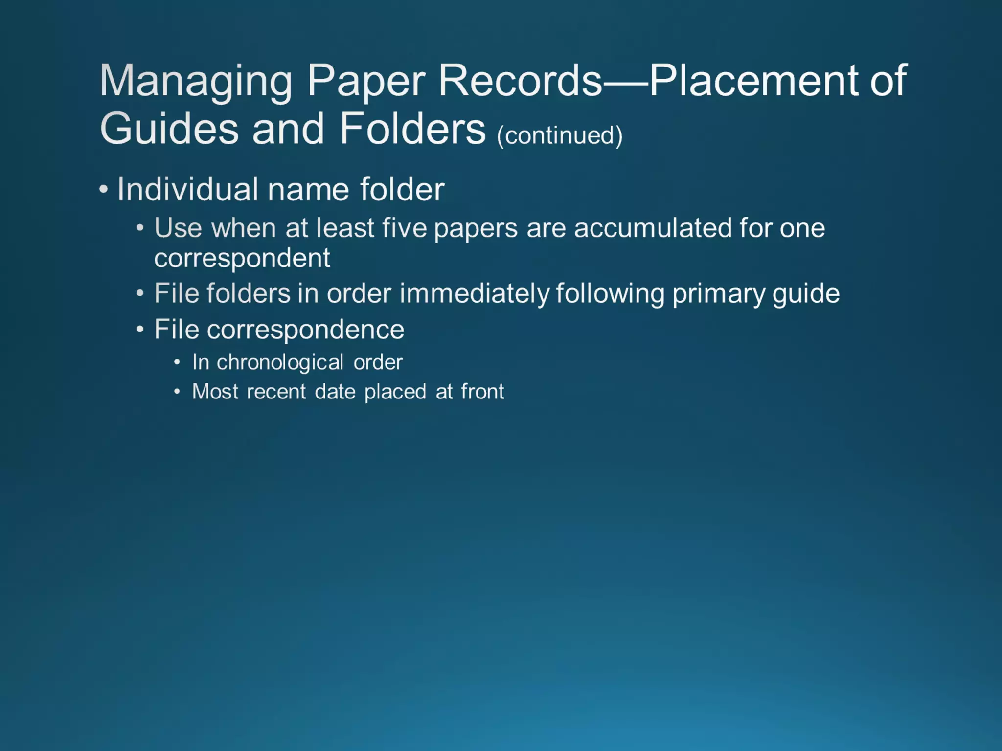 Chapter 8: Records Managment