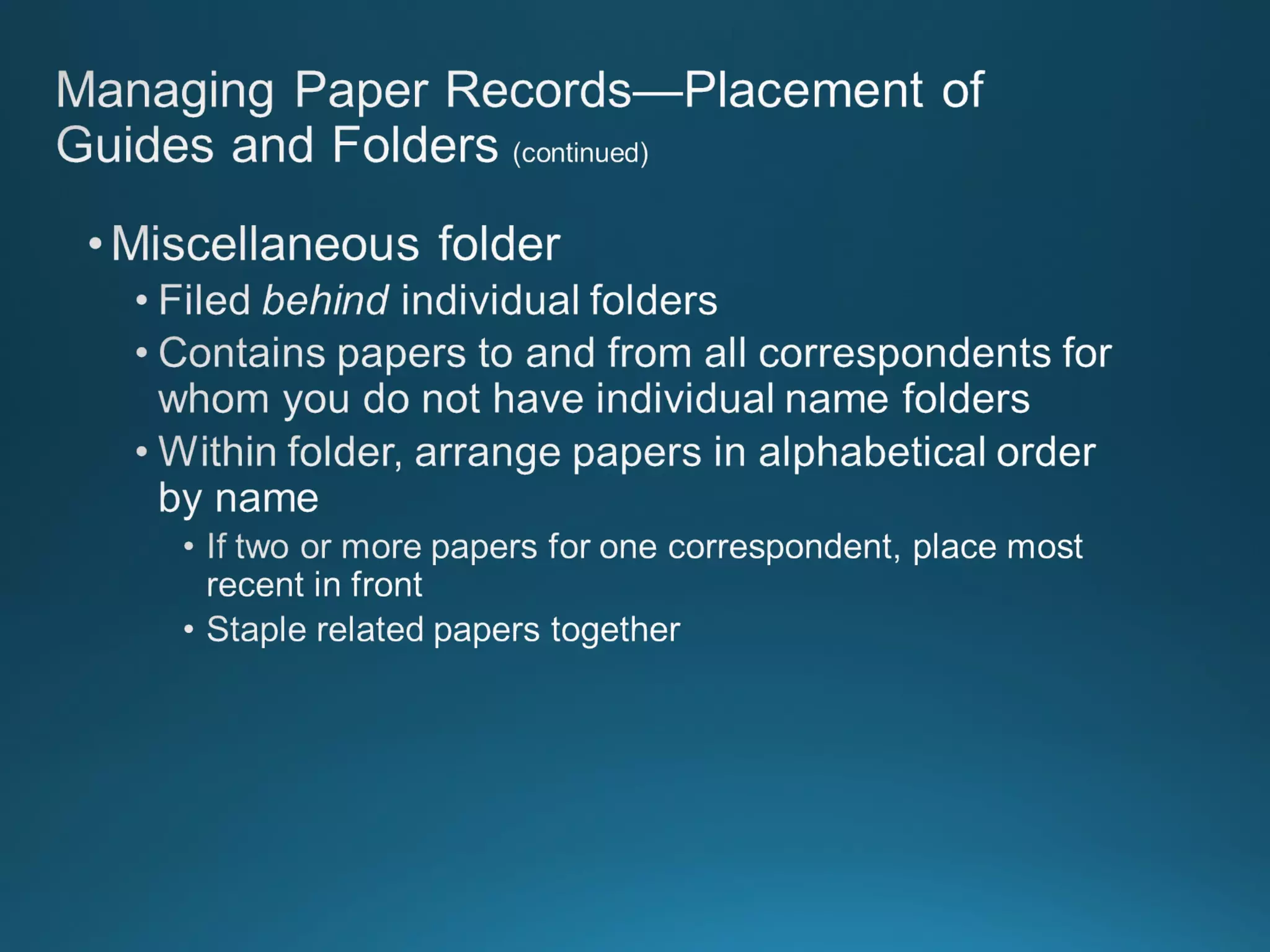 Chapter 8: Records Managment