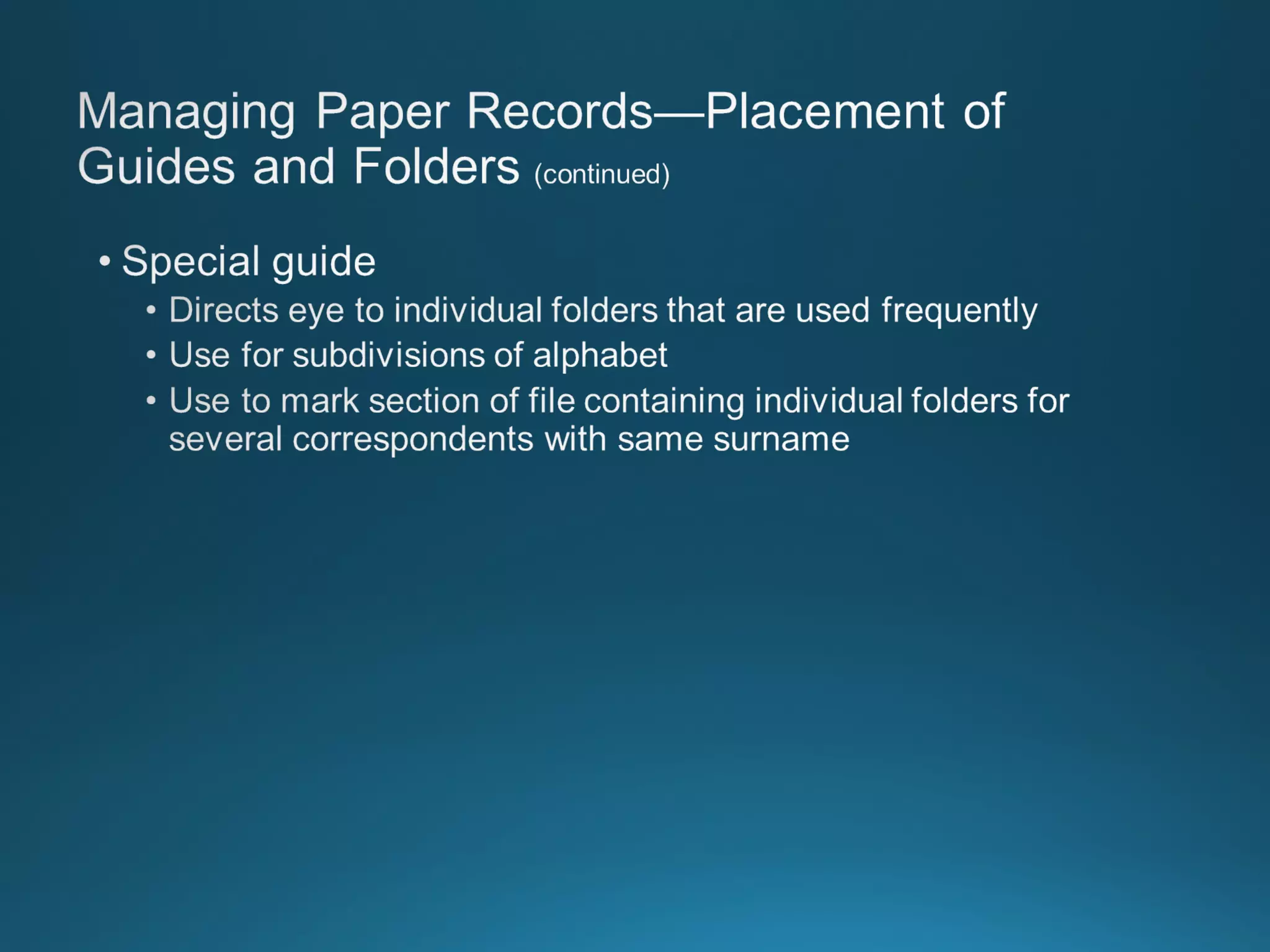 Chapter 8: Records Managment