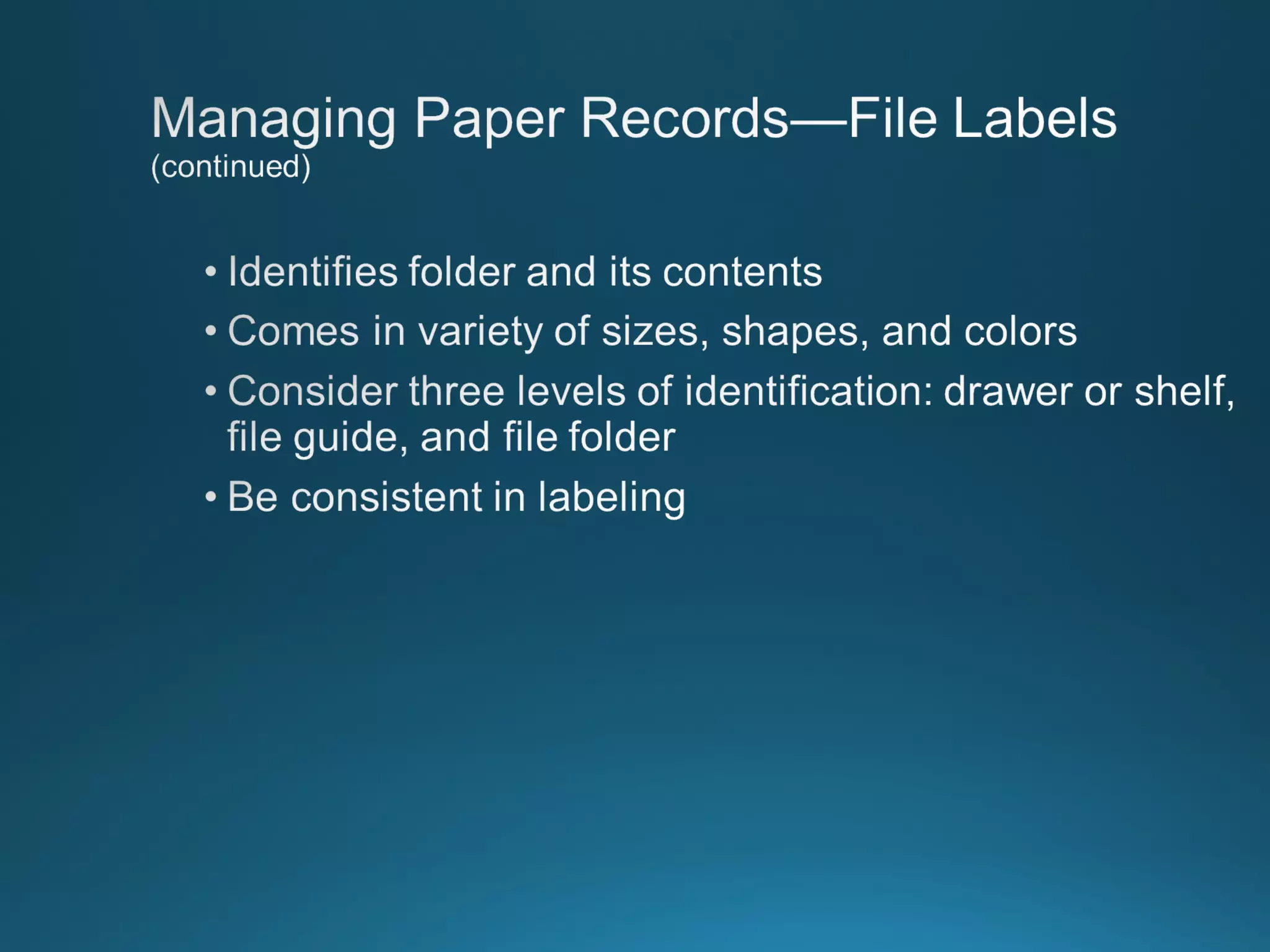 Chapter 8: Records Managment