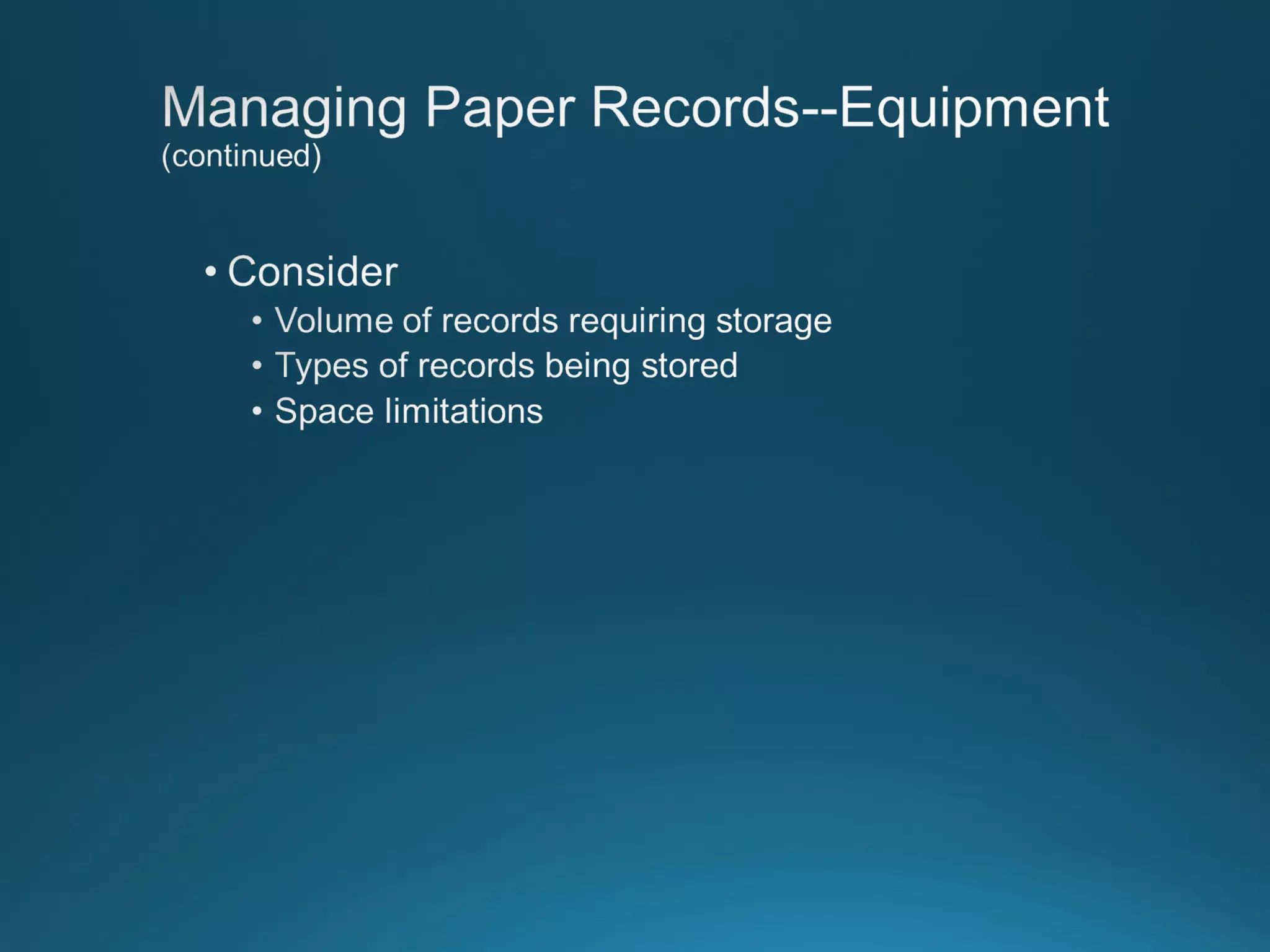 Chapter 8: Records Managment