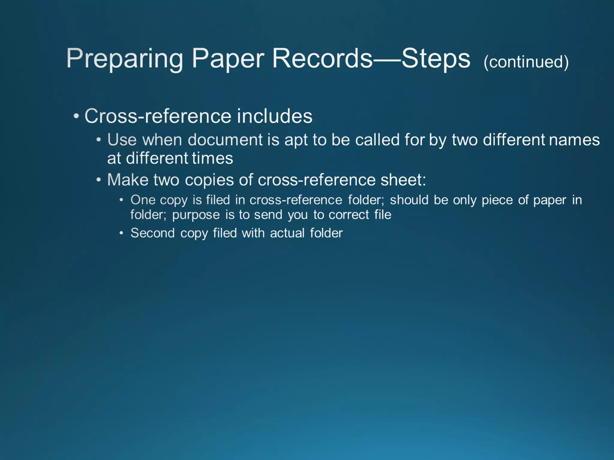 Chapter 8: Records Managment