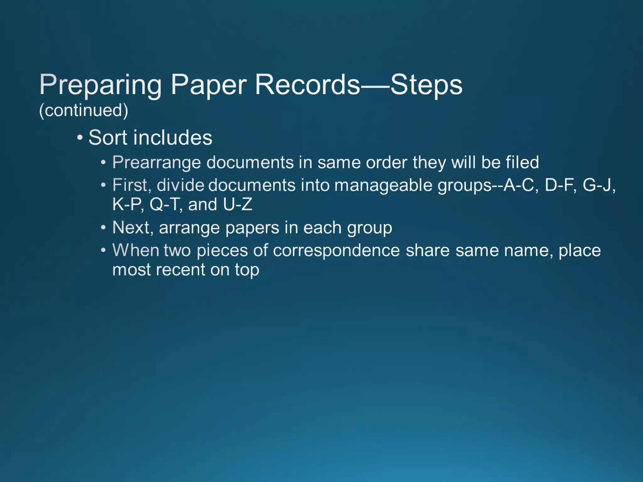 Chapter 8: Records Managment