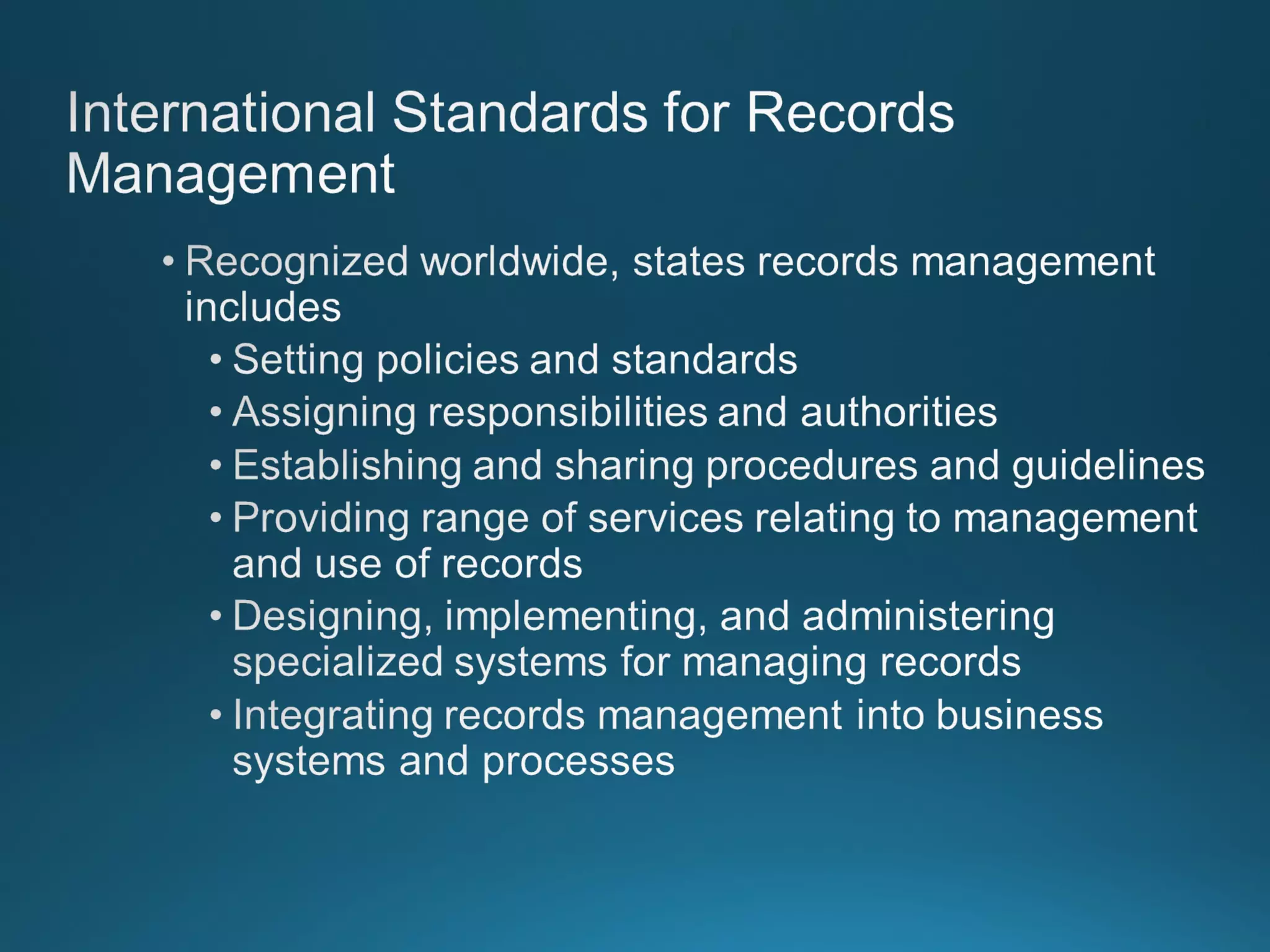 Chapter 8: Records Managment