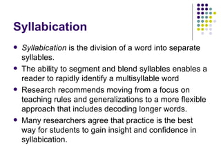 Missyllabication Chapter 8 Multisyllabic Word Reading Ppt | PPT