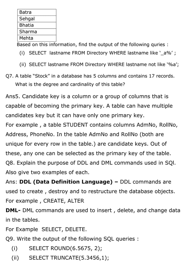 Chapter8 my sql revision tour | PDF