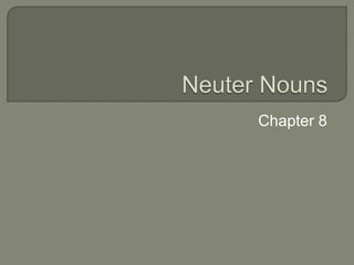 Neuter Nouns Chapter 8 