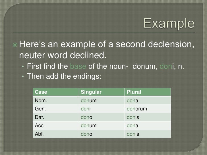 Chapter 8 Neuter Nouns