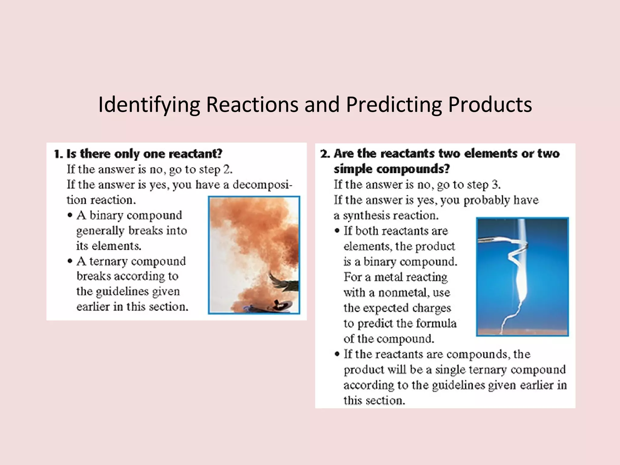 Identifying Reactions and Predicting Products 