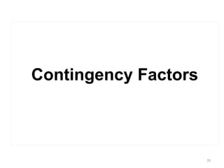 Contingency Factors
33
 
