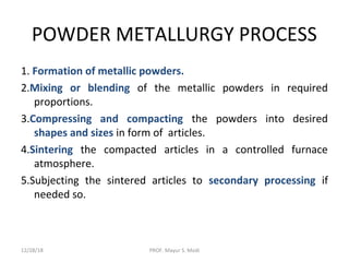 Chapter 8 powder metallurgy | PPT