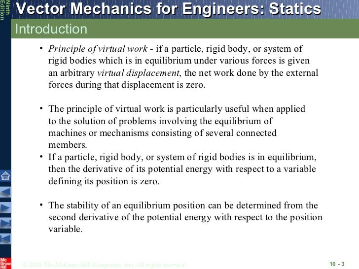 Chapter 8 principle of virtual work