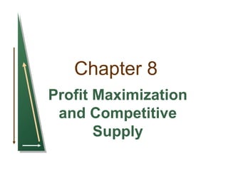 Chapter 8
Profit Maximization
and Competitive
Supply
 