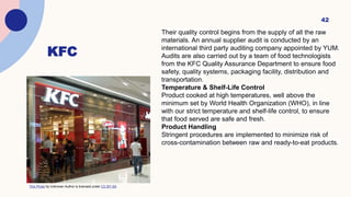 Kfc Risk Management Operation management - Quality assurance in operation | PPTX