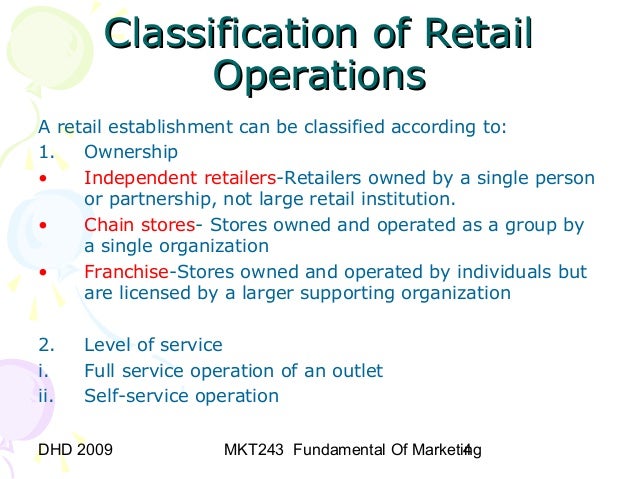 retail operations