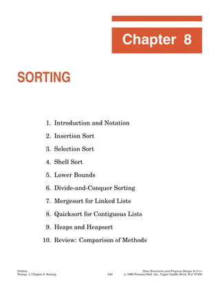 Chapter 8 sorting algo | PDF