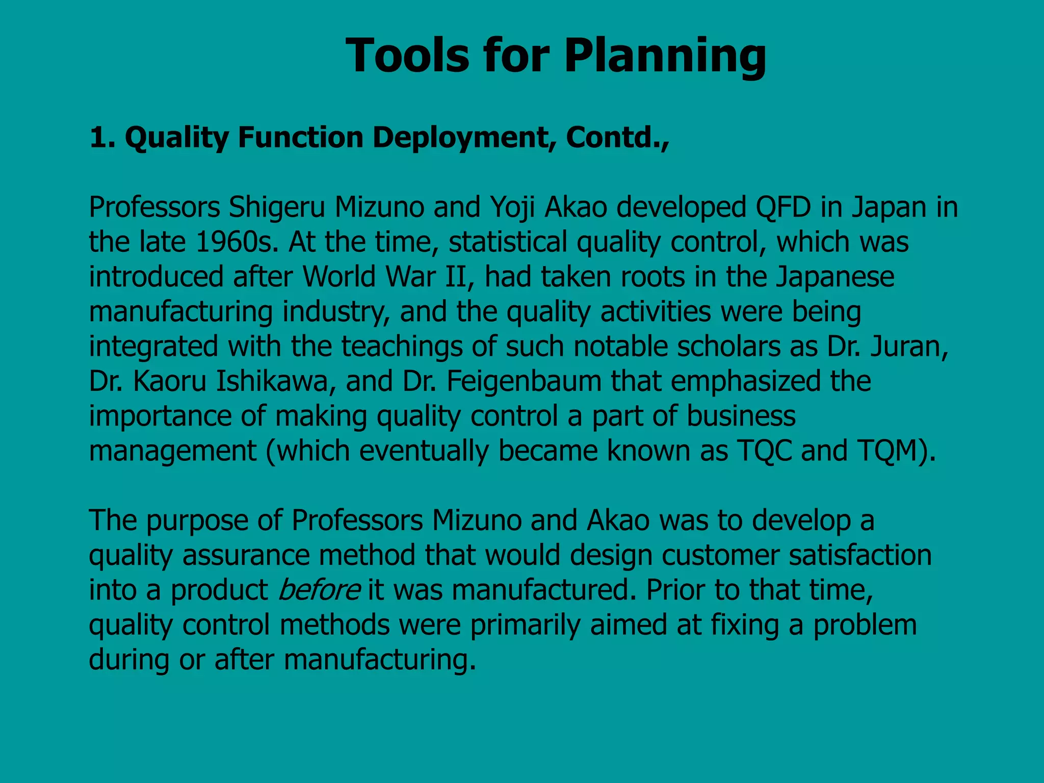 Tools and Techniques for Quality Management | PPT