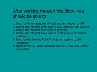 Tools and Techniques for Quality Management | PPT