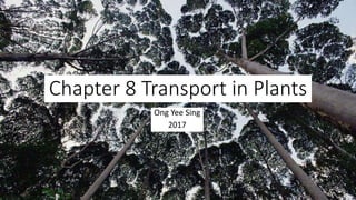 Chapter 8 Transport in Plants
Ong Yee Sing
2017
 