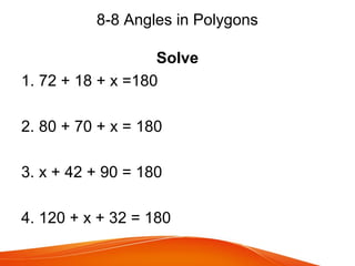 Chapter 8 Geometric Figures Warm Ups | PPT