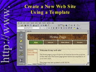 Create a New Web Site Using a Template 